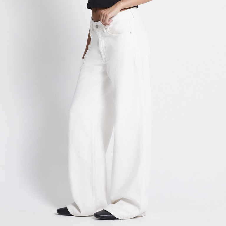 Mid waist wide jeans "Optiwide" Off white
